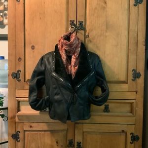 Black suede short jacket